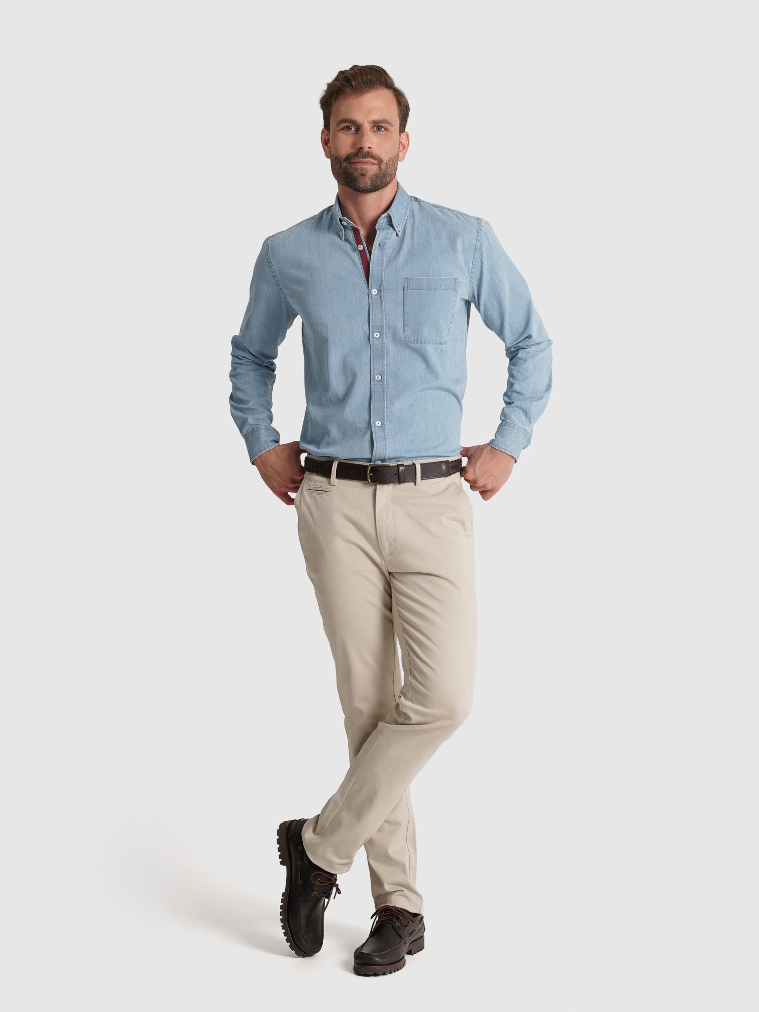 BLUE COTTON SHIRT LONG SLEEVE REGULAR FIT MR. BLUE