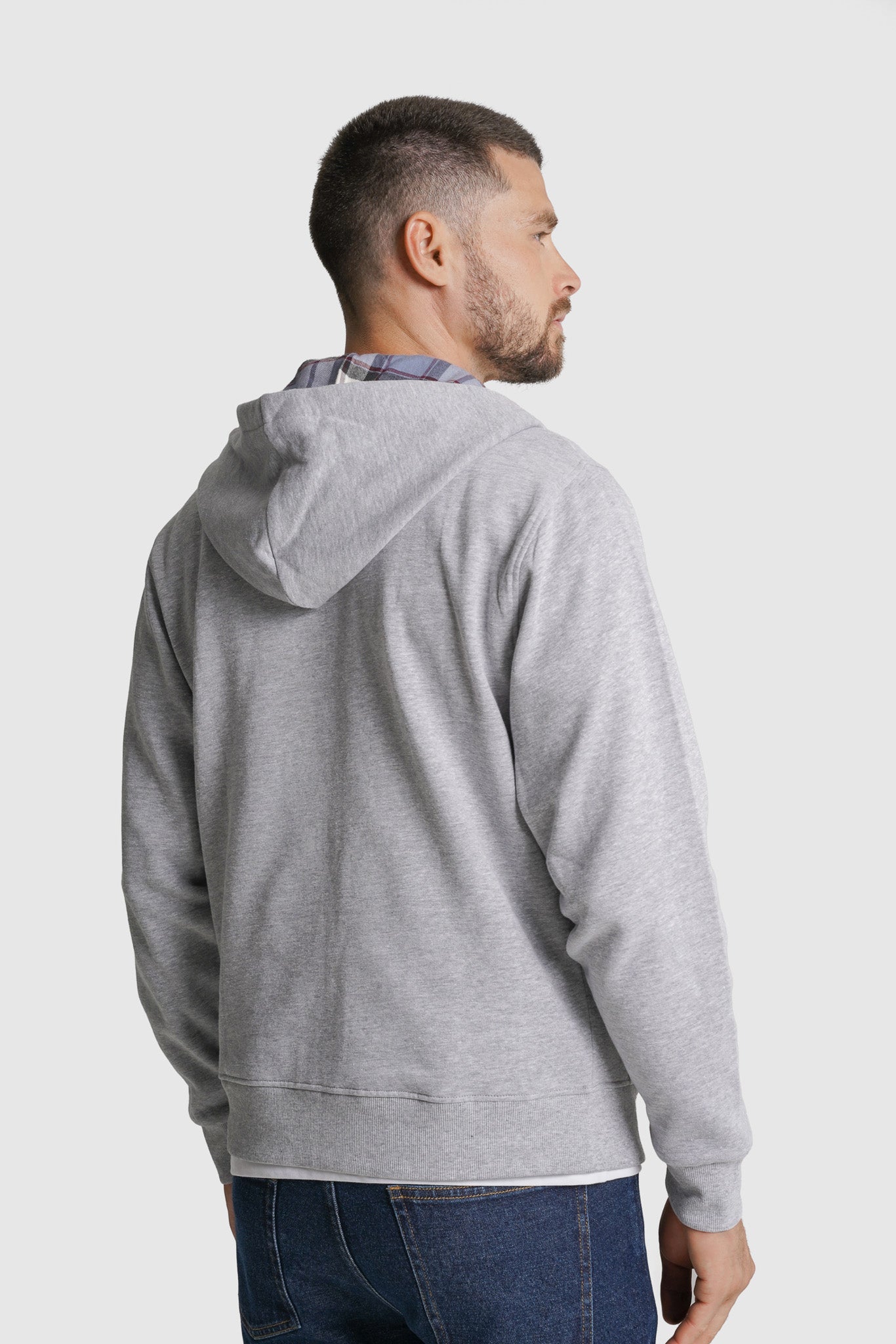 HOODIE ALGODÃO CINZENTO LISO MR. BLUE
