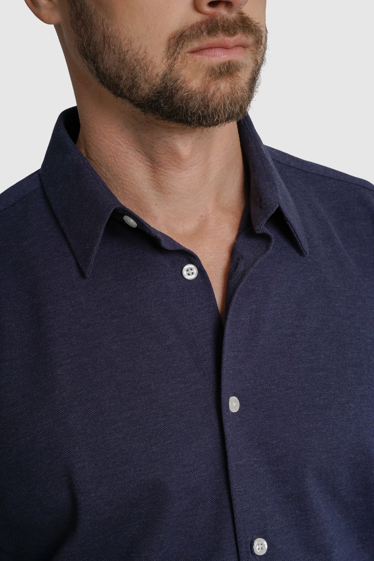 CAMISA PIQUET TAILORED FIT AZUL LISA MARK BELLUCCI