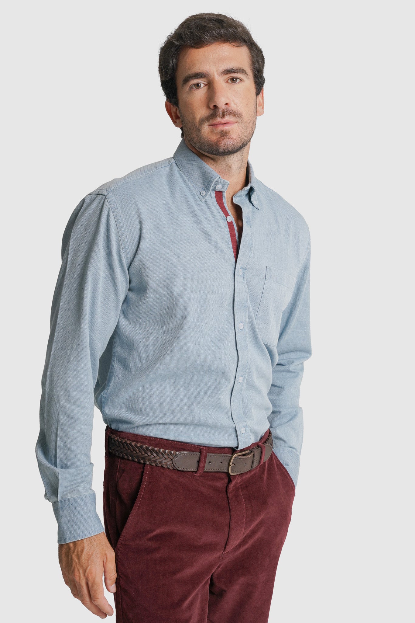 CAMISA GANGA REGULAR FIT AZUL LISA MR. BLUE
