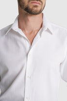 CAMISA ESTRUTURADA TAILORED FIT BRANCA LISA MR. BLUE