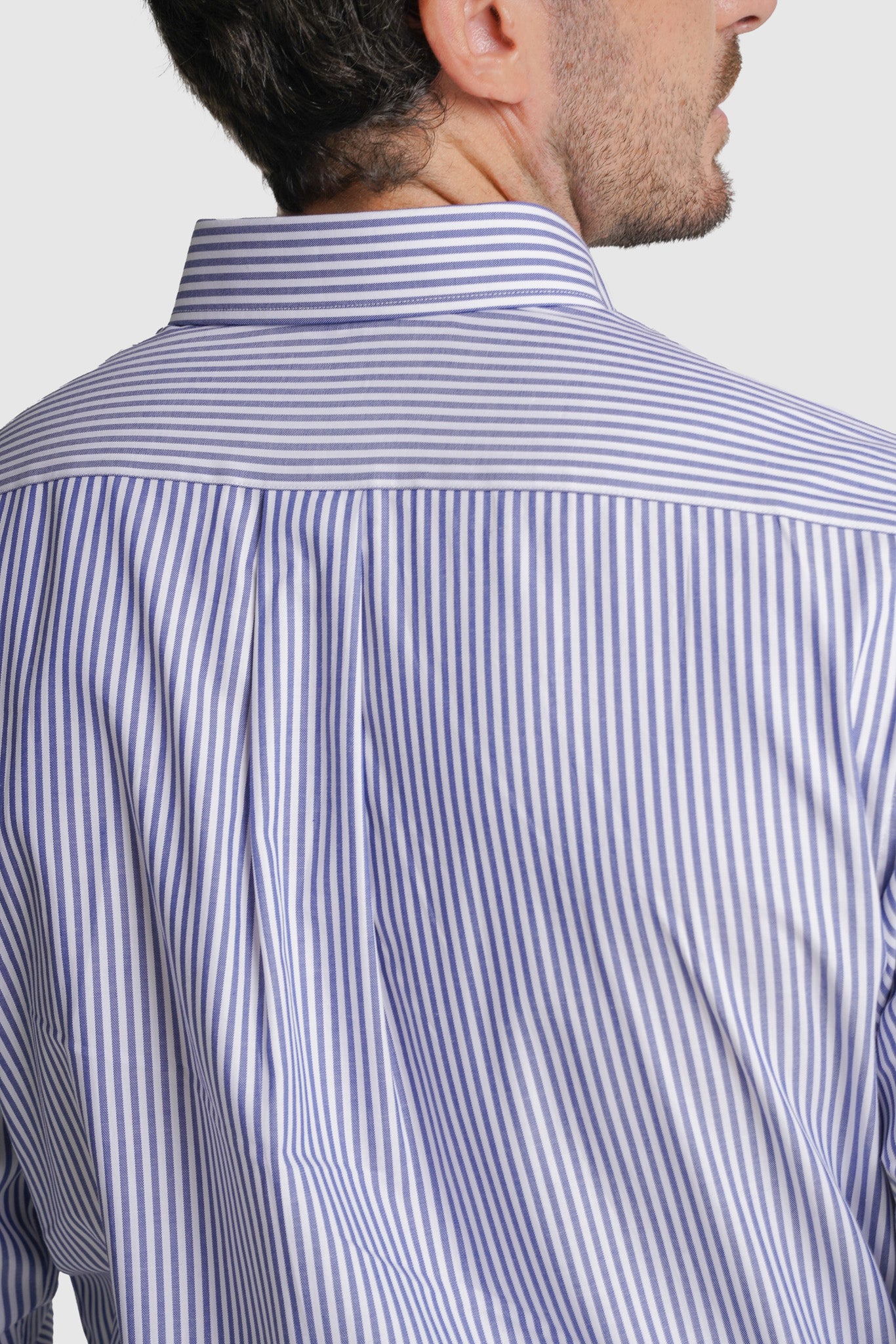 CAMISA FIL-A-FIL REGULAR FIT AZUL ÀS RISCAS MR. BLUE