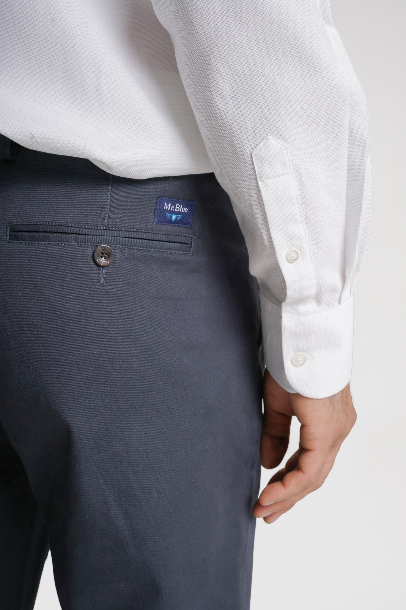 CALÇAS ALGODÃO SLIM FIT AZUIS LISAS MR. BLUE