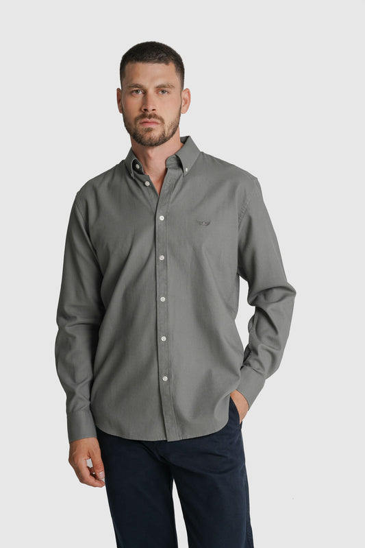 CAMISA ESTRUTURADA REGULAR FIT VERDE LISA MR. BLUE