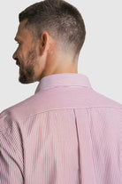 CAMISA FIL-A-FIL REGULAR FIT BORDEAUX ÀS RISCAS MR. BLUE