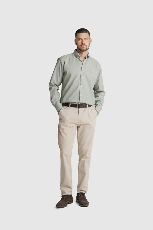 CAMISA ESTRUTURADA REGULAR FIT VERDE LISA MR. BLUE