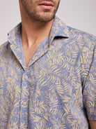 Camisa Regular Fit Linho Azul Mr. Blue