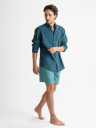 Camisa Regular Fit Linho Azul Mr. Blue