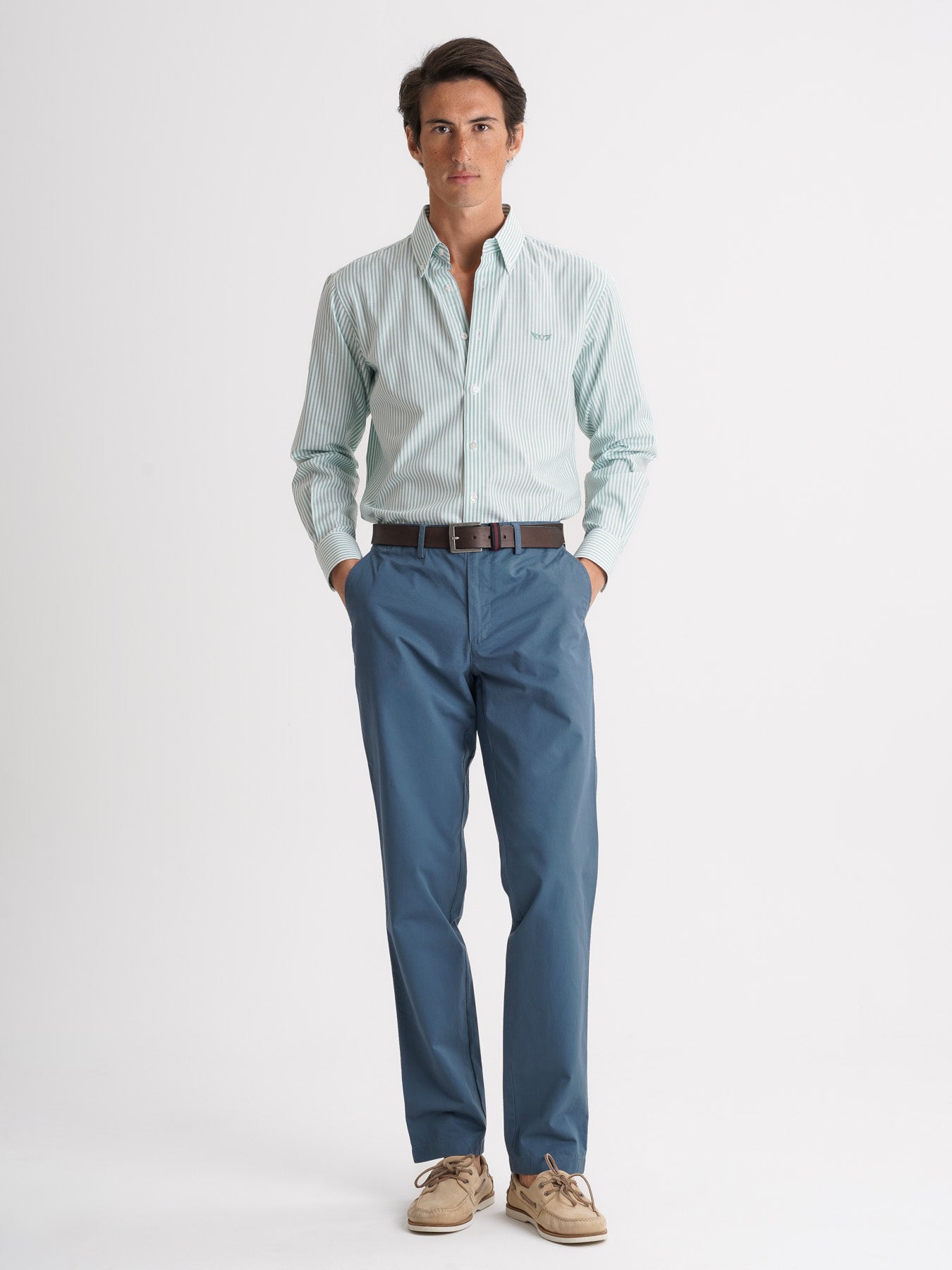 Camisa Regular Fit Oxford Verde Mr. Blue