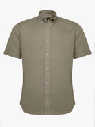 Mr. Blue Green Linen Regular Fit Shirt