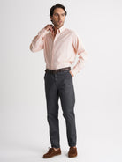 Mr. Blue Orange Regular Fit Herringbone Shirt