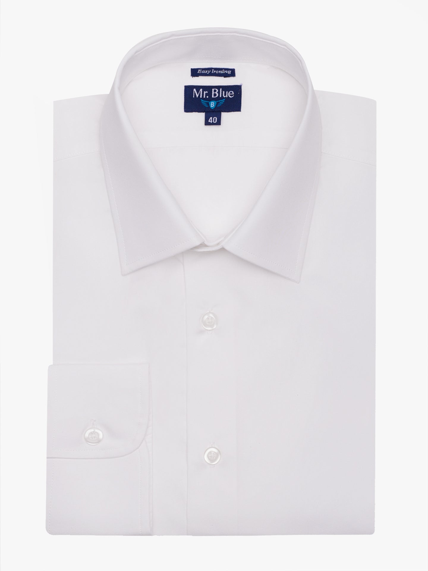 Classic Fit White Poplin Shirt Mr. Blue