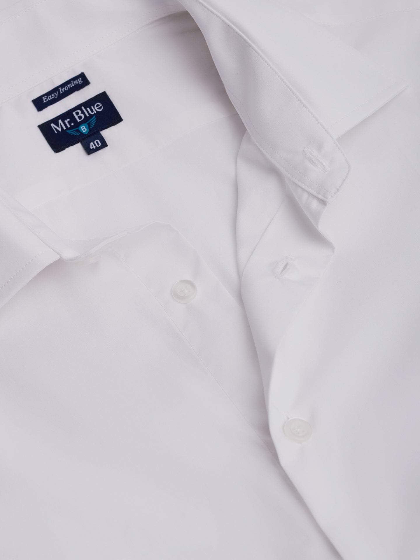 Classic Fit White Poplin Shirt Mr. Blue