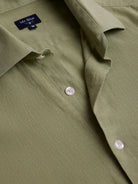 Camisa Slim Fit Linho Verde Mr. Blue