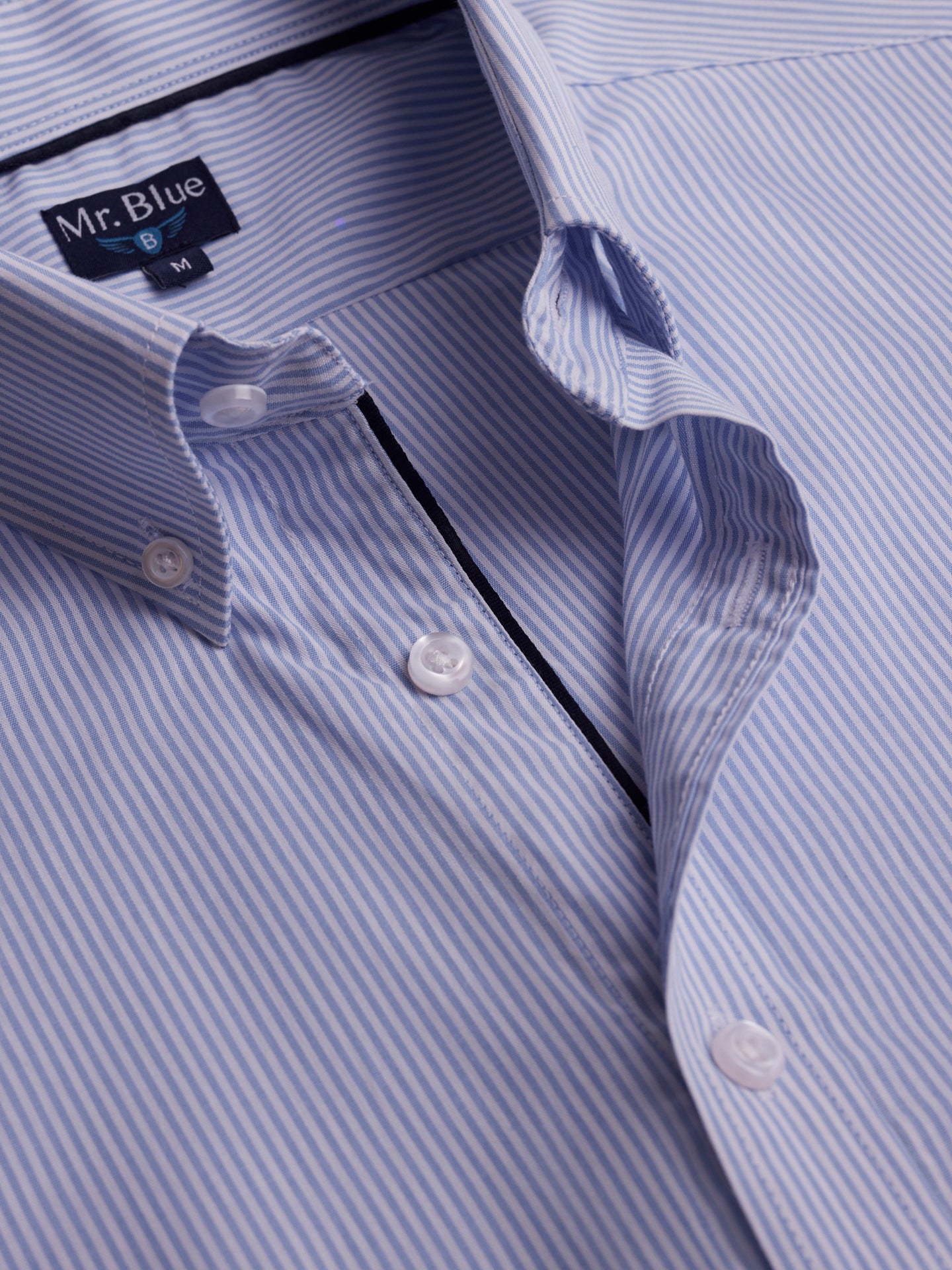 Regular Fit Blue Poplin Shirt Mr. Blue