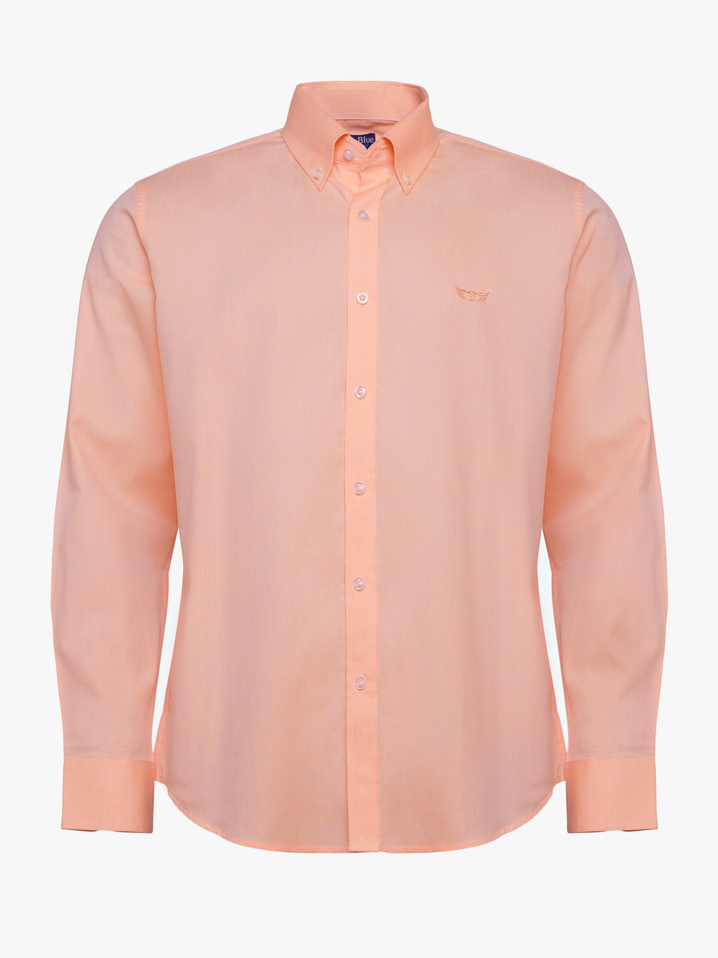 Mr. Blue Orange Regular Fit Herringbone Shirt